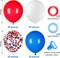 80Pcs Red White and Blue Latex Balloons with Confetti Balloons for 4th of July Decorations Independence Day Patriotic Anniversary